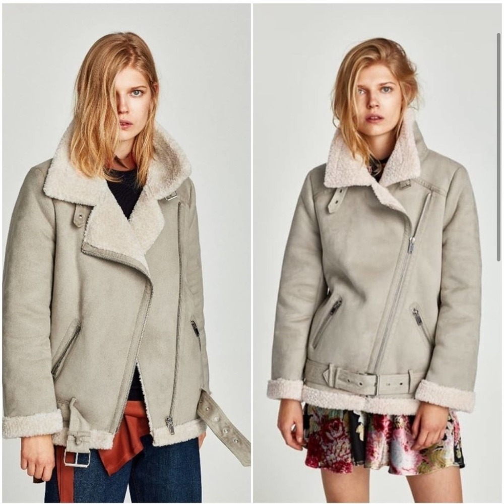 Zara textured biker jacket medium